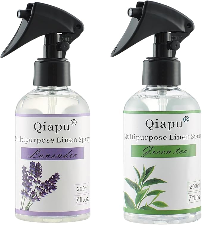 Lavender & Green Tea Linen Spray – Natural Air Freshener Mist for Pillows, Sheets, and Fabrics with Essential Oils for Relaxation and Sleep 2PCS
