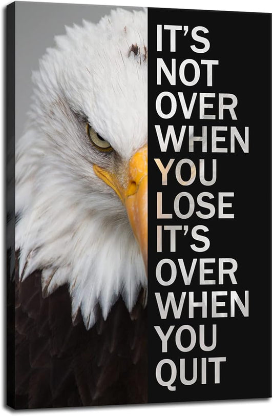 Eagle Inspirational Canvas Wall Art Animal Motivational Print Poster Animal Picture Painting Modern Affirmative Inspiring Artwork for Home Living Room Office Decor Ready to Hang [24''W x 36''H]