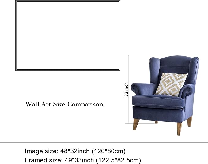 Wieco Art Extra Large Black Framed Art Impression Sunrise of Claude Monet Famous Paintings Reproduction Seascape Artwork Pictures on Canvas Wall Art for Home Decorations Black