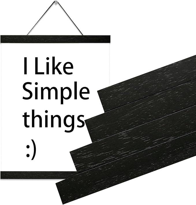 3 Pack Magnetic Poster Hanger Frame 12 inch Black,12x16 12x18 12x20 12x24 Wood Magnet Frames Hangers for Photos, Pictures, Prints, Maps, Canvas Artwork,Diamond Art Painting,Canvas Hanger