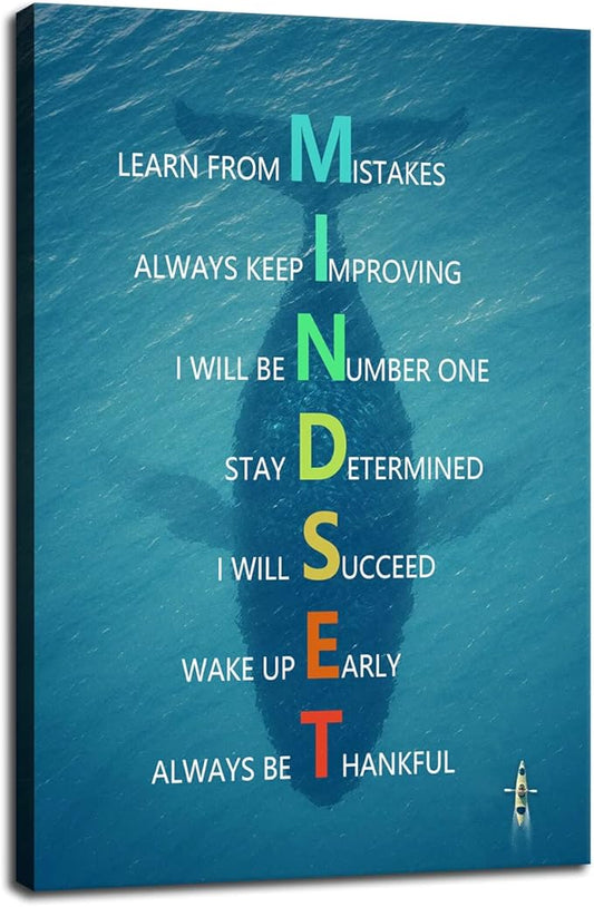 Inspirational Entrepreneur Quotes Mindset Poster Motivational Canvas Wall Art Print Artwork Painting Picture for Framed Home Decoration Living Room Office Ready to Hang [12''W X 18''H]