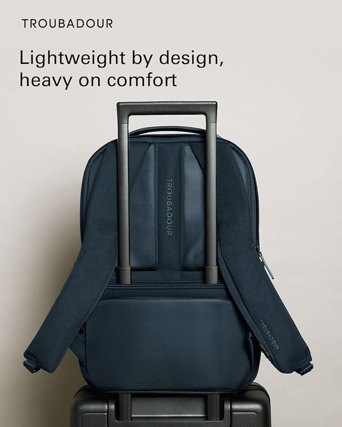 Troubadour Apex 3.0-22L Premium Laptop Backpack - Ergonomic & Water Resistant - Designed for Work and Travel - Navy