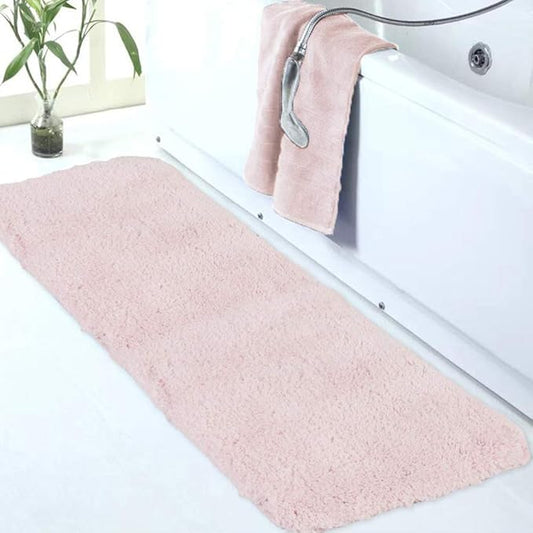 Walensee Blush Bath Mat (24 x 72), High Pile Microfiber, Extra Soft, Absorbent, Non-Slip, Machine Washable, Luxury Bathroom Rug