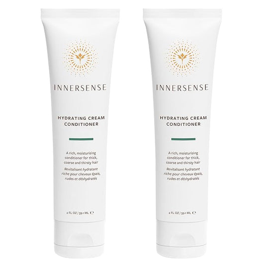 INNERSENSE Organic Beauty - Natural Hydrating Cream Conditioner | Deep Hydration, Nourishing, For Dry, Thick Hair | Non-Toxic, Cruelty-Free, Clean Haircare (2 Pack - 2 fl oz | 59.1 mL each)