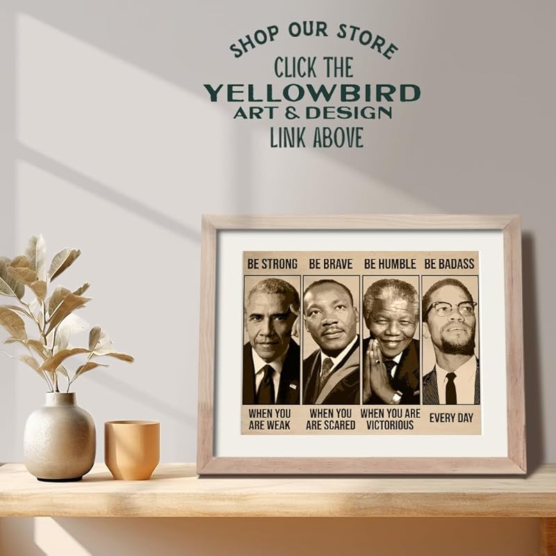 African American Inspirational Wall Art 11x14 - Black History Posters - Inspirational Figures - Black Men Motivational Quotes - Positive Affirmation Office Wall Decor - BLM Culture Art Print