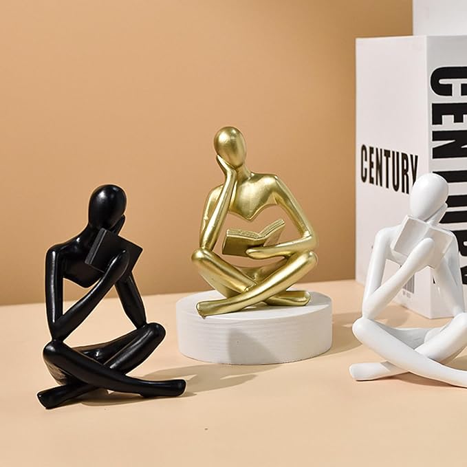 Reading Women Statue, Thinker Sculptures, Abstract Art Ornament, Modern Aesthetic Figurine Decoration, Suitable for Home Living Room Bedroom Office Shelf Table Desk Bookshelf Decor