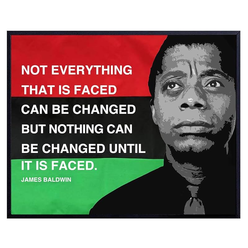James Baldwin Quote Black History Wall Art - 11x14 Inspirational African American Decor - Civil Rights Motivational Poster - Black History Month Home Office Decoration - Powerful Message Print