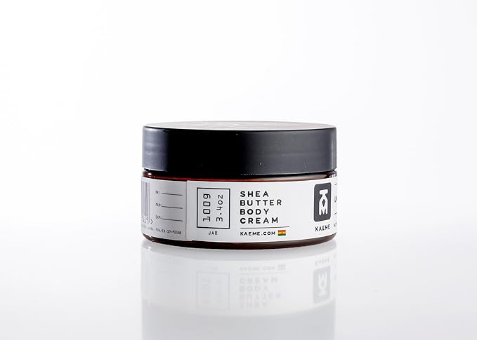 Kaeme Unscented African Shea Butter Made with Raw Organic Unrefined Skin Moisturizer Fragrance Free Ehipped body Butter for women and men (3.4oz/100g jar)