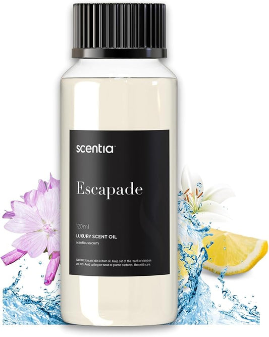 Hotel Diffuser Oil Inspired by The Ritz Carlton Hotel Scent - 120 mL 4.06 fl oz - Essential Oil Blend Botanical Jasmine, Bergamot & Fresh Marine Notes for Aromatherapy Diffusers - Escapade