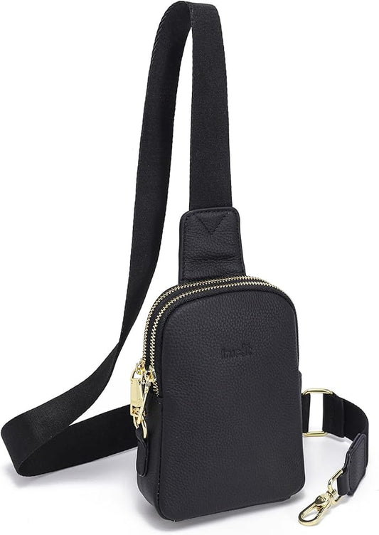 INICAT Travel Small Sling Bag Leather Crossbody Bags for Women Fanny Packs Cross Body Bag for Woman Cross Body Purses