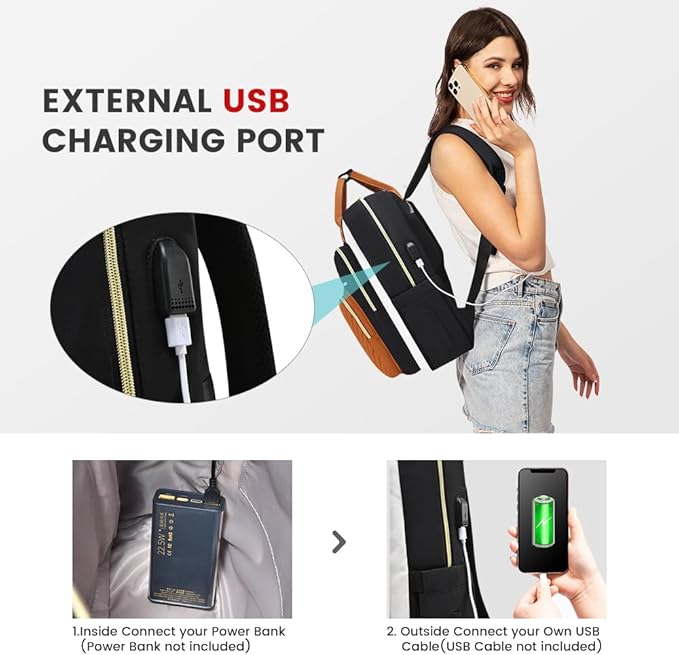 LOVEVOOK Laptop Backpack for Women, Water Resistant Travel Work Backpacks Purse Stylish College Business Teacher Nurse Computer Bag