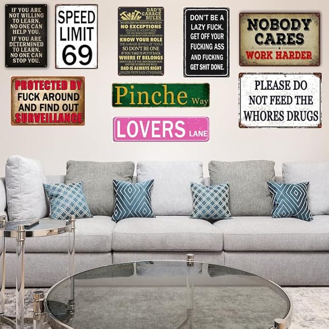 Masleo Gym Sign 8x12 inches Funny Motivational Poster Tin Sign for Home Decor