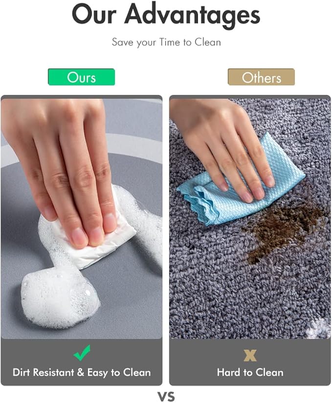 MontVoo Bath Mat - Non Slip, Quick Dry, Stain Resistant Bath Mat Rug for Bathroom Floor - Easy Care Shower Rug for Outside Bathtub - 20"x32" Blue