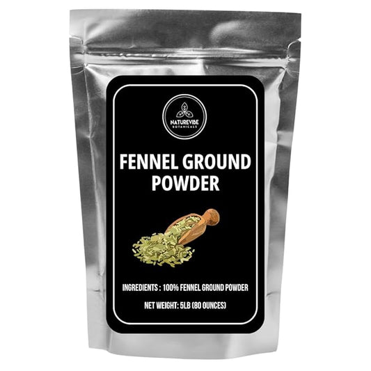 Naturevibe Botanicals Fennel Seed Ground Powder 5lb | Foeniculum Vulgare | Indian Spice | [Packaging May Vary]