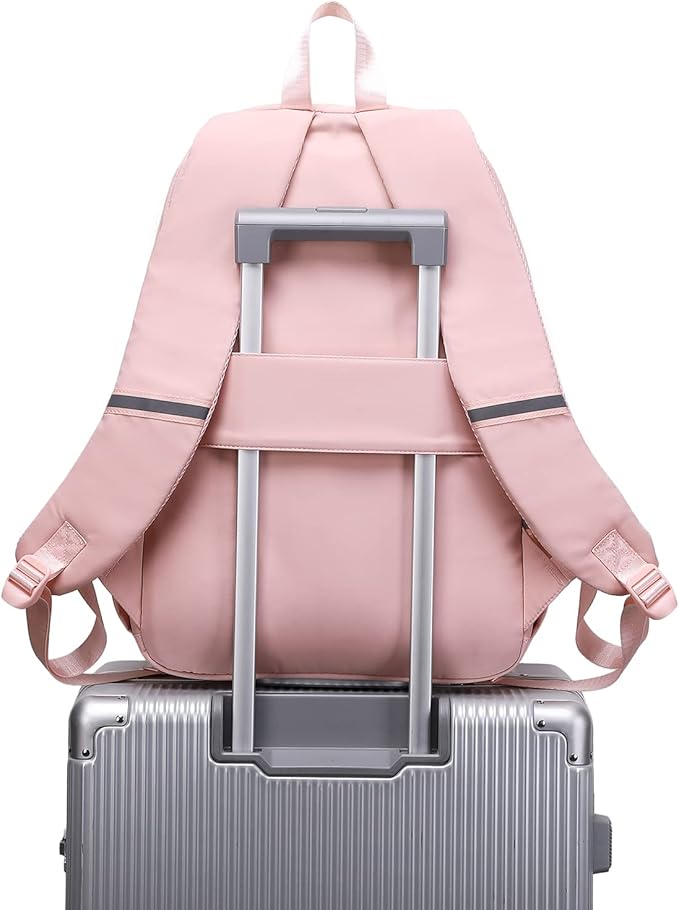 abshoo Big Student Laptop Backpack For College Women Middle High School Teen Girls Bookbag Travel Daypack (Pink)