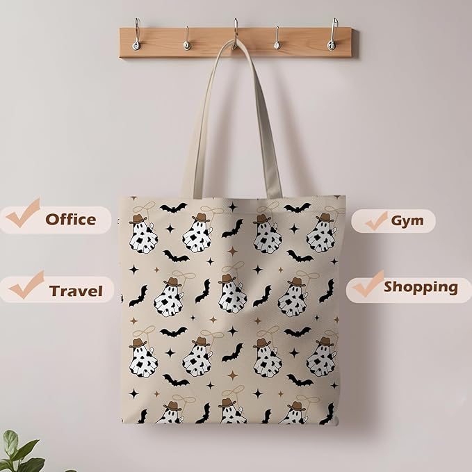 Halloween Tote Bag, Halloween Gifts for Women, Horror Tote Bag, Reusable Grocery Bags Shopping Bags