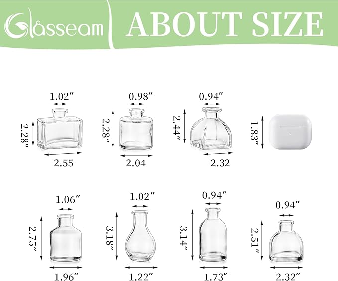 Glasseam Clear Glass Vases for Centerpieces: Mini Flower Vase Set 28Pcs Bud Vases in Bulk - Modern Small Vases for Home Room Wedding Party Dining Table Center Decor