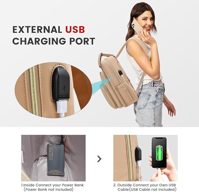 LOVEVOOK Laptop Backpack for Women, Water Resistant Travel Work Backpacks Purse Business Teacher Nurse Computer Bag