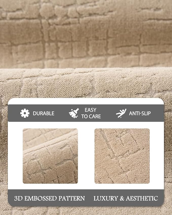 AMOAMI-Bath Mat-Absorbent Quick Dry Bathroom Floor Mats-Washable Rubber Backing Bath Mats for Bathroom Rugs Fit Under Door-Bath Rug for in Front of Sink Bathtub Shower Room, Camel 20''x32''