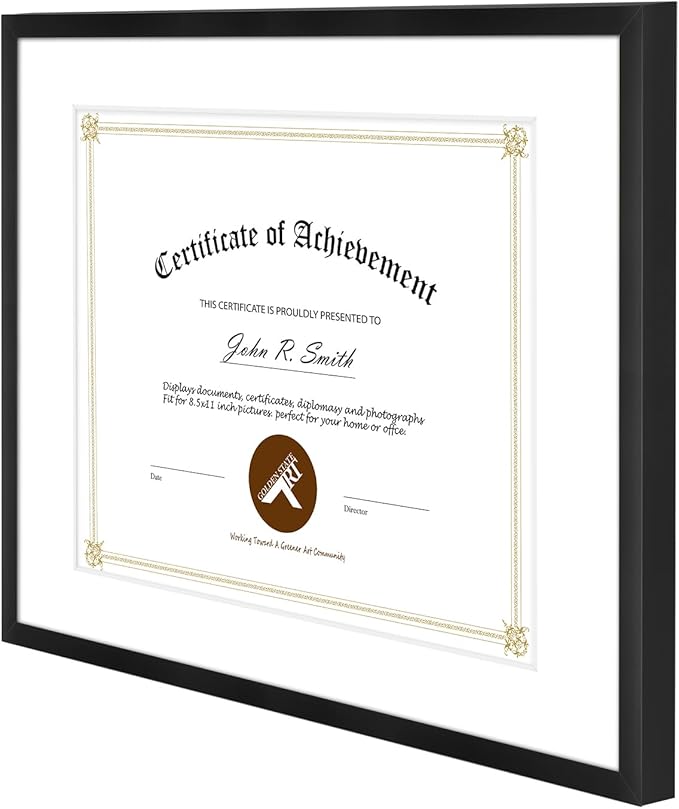 Golden State Art 14x11 Picture Frame 3 Pack - Aluminum Frames with 8.5x11 Removable Mats & Real Glass, Display 11x14 Photos or 8.5x11 Certificates - Black Gallery Wall Frames for Home Office Decor
