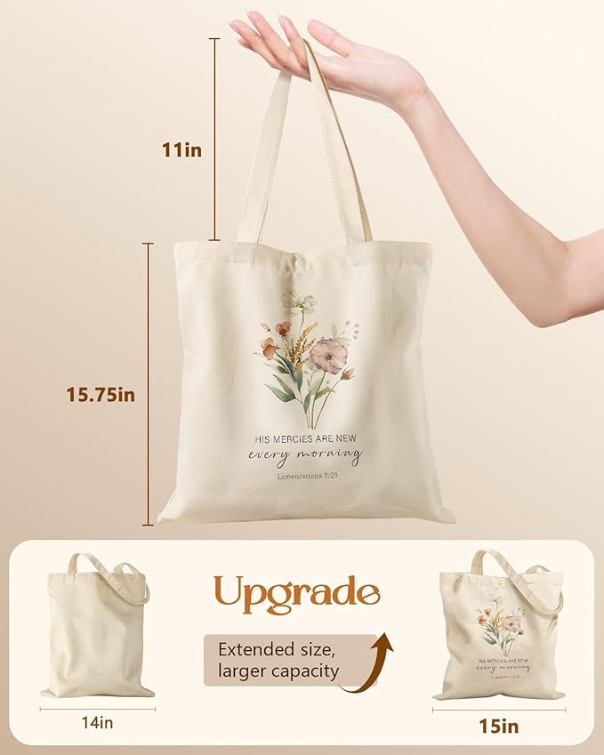 Canvas Tote Bag for Women - Aesthetic Canvas Totes with Pockets Cute Reusable Cloths Ladies Shoulder Bag