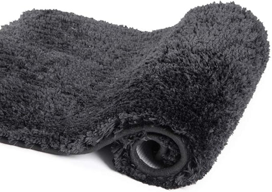 Walensee Large Bathroom Rug (24 x 40, Black) Extra Soft and Absorbent Shaggy Bath Mat Machine Washable Microfiber Non Slip Luxury Floor Mat