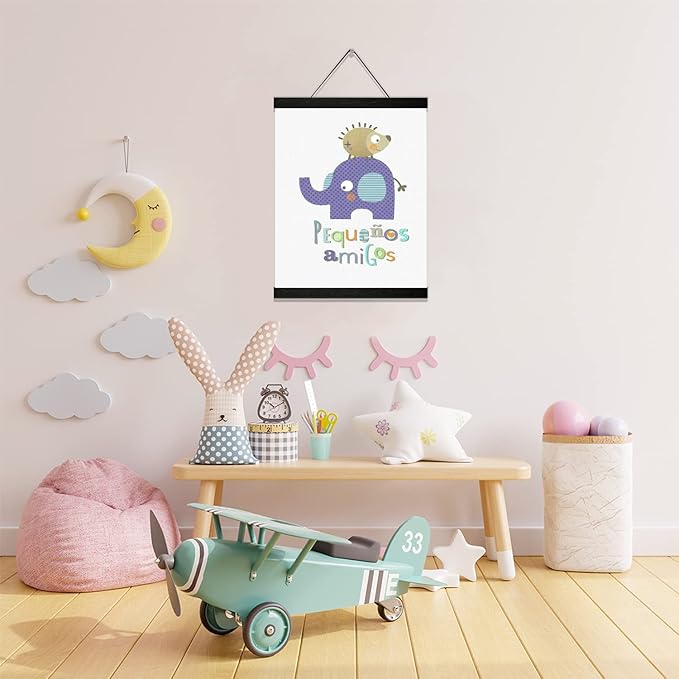 3 Pack Magnetic Poster Hanger Frame 12 inch Black,12x16 12x18 12x20 12x24 Wood Magnet Frames Hangers for Photos, Pictures, Prints, Maps, Canvas Artwork,Diamond Art Painting,Canvas Hanger