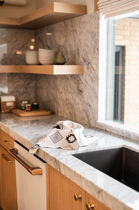 || 3 Pack|| Double Sided || Not Your Ordinary Dish Towels || Waffle Weave Microfiber|| Highly Absorbent || Hanging Loop || Dish Cloths || Modern || Designer Prints (Aztec)