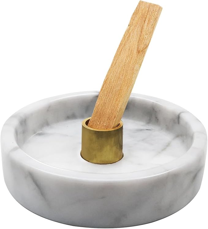 Handmade Natural Marble Incense Holder for Sticks and Cones-with 9 Holes, Multi-Functional Incense Burner Holder for Incense Sticks and Cones, Perfect Home Decor(Gray Marble, 4.7inch