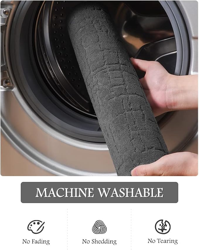 AMOAMI-Bath Mat-Absorbent Quick Dry Bathroom Floor Mats-Washable Rubber Backing Bath Mats for Bathroom Rugs Fit Under Door-Bath Rug for in Front of Sink Bathtub Shower Room, Dark Grey 24''x70''