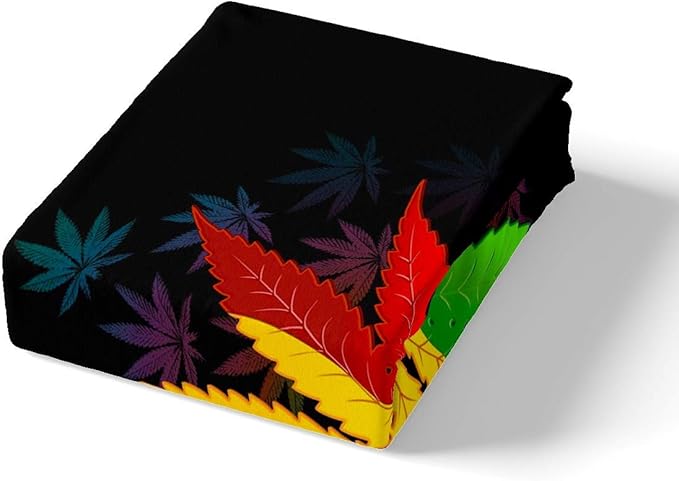 Feelyou Marijuana Duvet Cover Set Trippy Cannabis Leaves Bedding Set Marijuana Weed Botanical Comforter Cover 1 Quilt Cover + 2 Pillowcases Queen Size
