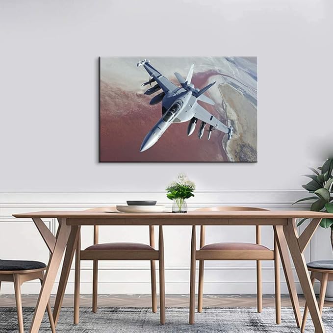 Aviation Decor Boeing EA-18G Growler Jet Poster Plane Wall Art Aviation Pictures Airplane Wall Decor Airplane Posters for Boys Room Military Art for Boys Room Bedroom Ready to Hang (28''Hx40''W)
