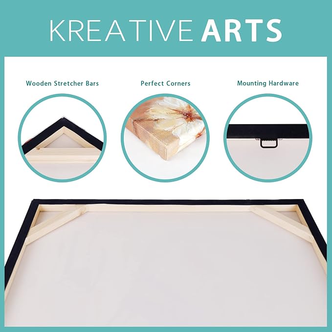 KREATIVE ARTS Vintage Tribal African Canvas Art Authentic Masks, Drums, Zebra & Giraffe Wooden Symbols Painting Giclee Prints Artwork for Home, Living Room & Bedroom Each Panel 12x16 Inches