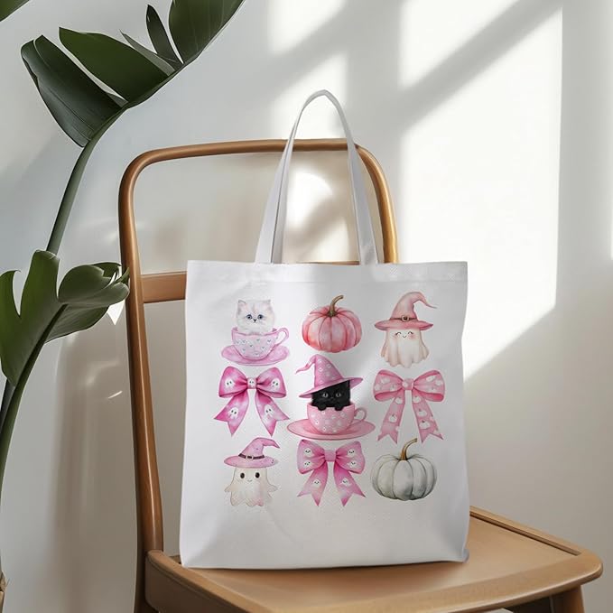 Halloween Tote Bag, Halloween Gifts for Women, Horror Tote Bag, Reusable Grocery Bags Shopping Bags