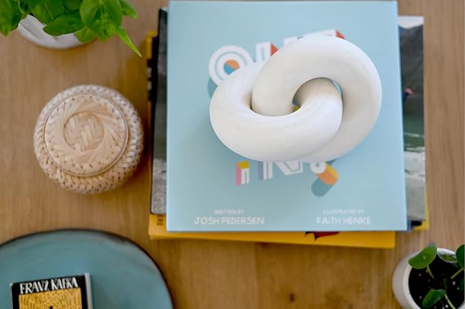 Rool Coffee Table Books Wood Knot Decor Shelf Decor Living Room Decor Mantle Decorations Coffee Table Decor Items Wooden Chain Link Decor White Décor