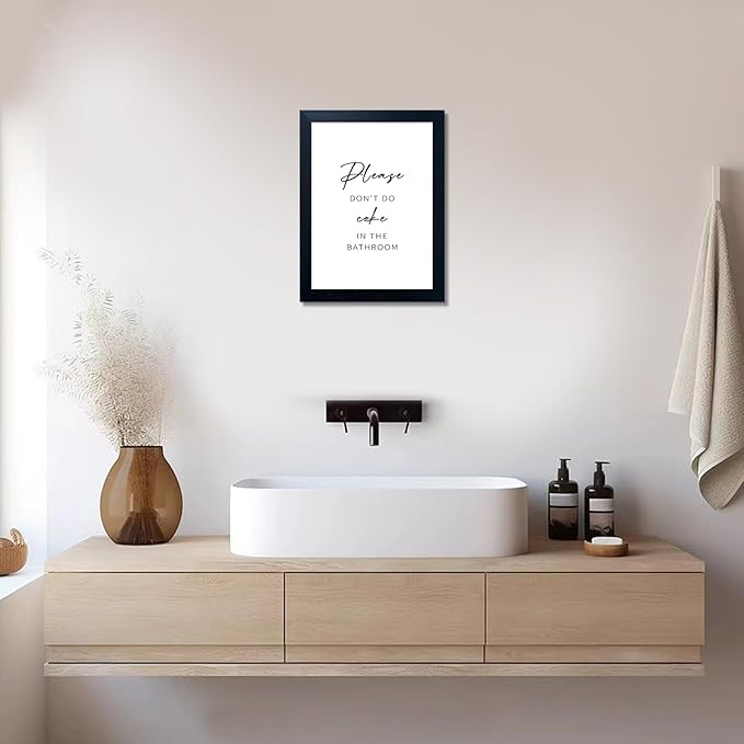 Senlifa Art Black & White Humorous Bathroom Wall Art, Please Dont Do Coke In The Bathroom Sign, 10L" x 8W"
