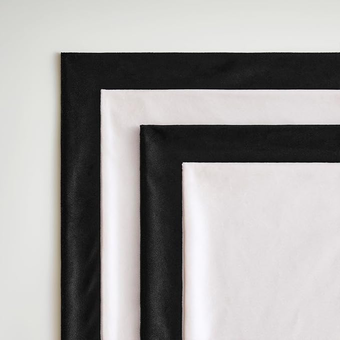 GIGIZAZA Pillow Covers 20x20 Set of 4,Black Ivory Velvet Soft Pillow Covers Decorative Square Modern Pillows Cushion Cases for Living Room