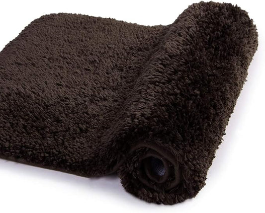 Walensee Large Bathroom Rug (24 x 40, Brown) Extra Soft and Absorbent Shaggy Bath Mat Machine Washable Microfiber Non Slip Luxury Floor Mat