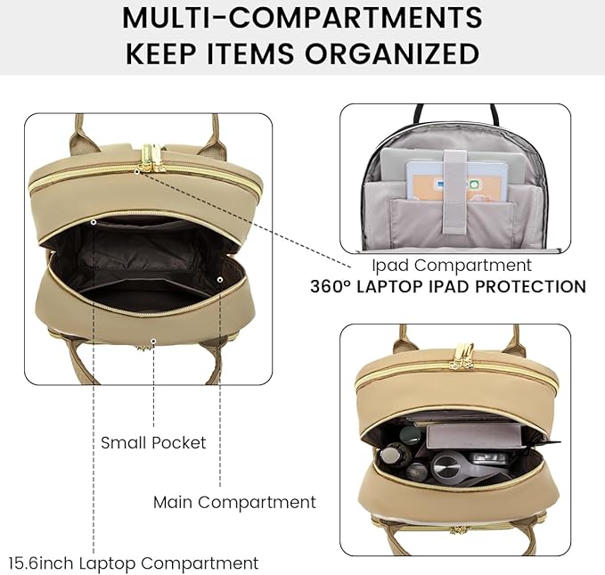 LOVEVOOK Laptop Backpack for Women, Water Resistant Travel Work Backpacks Purse Stylish Business Teacher Nurse Computer Bag with USB Charging Port