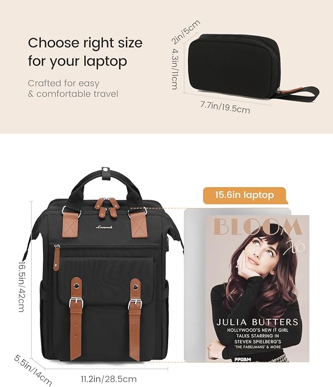 LOVEVOOK Laptop Backpack Women, Teacher Work Backpack with Laptop Compartment, Nurse Bags Computer Backpack Purse for Women Business Travel College Laptop Bag Daypack, 15.6 Inch, Upgraded