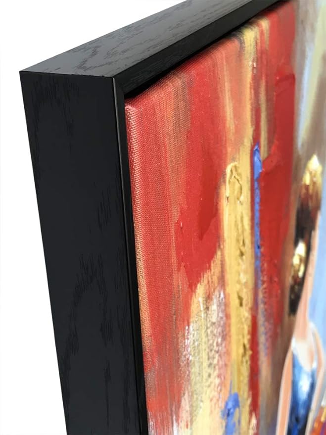 Wieco Art Framed Art Flying Skirt Modern Artwork Abstract Dancing People Oil Paintings on Canvas Wall Art for Home Decorations Wall Decor Stretched with Black Frame