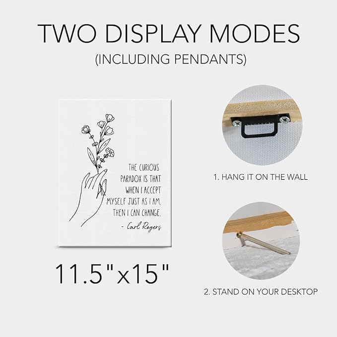 Therapy Office Decor Inspirational Canvas Wall Art Framed Mental Health Gifts Paintings Canvas Prints Poster for Home Counselor Office Treatment Psychology Room Wall Decor Artwork Decorative