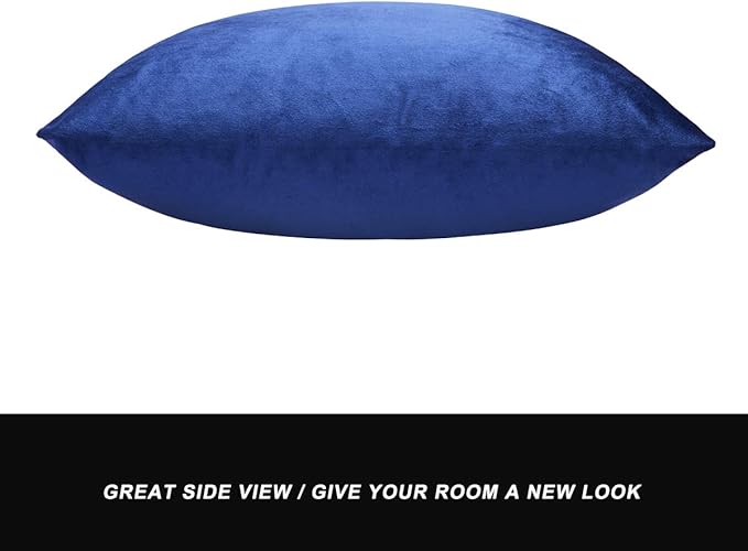 GIGIZAZA Decorative Throw Pillow Covers 16 x 16, Navy Blue Soft Pillow Covers Velvet,Set of 4 Decor Square Cushion Covers