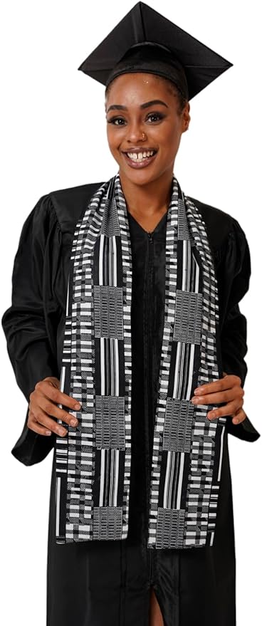 Dupsie's 1pc Kente African Print Graduation Stole, Made in Africa Black History, Festivals, Cultural, HBCU, Graduate, Schools