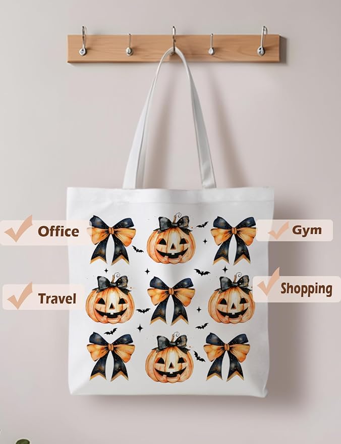 Halloween Tote Bag, Halloween Gifts for Women, Horror Tote Bag, Reusable Grocery Bags Shopping Bags
