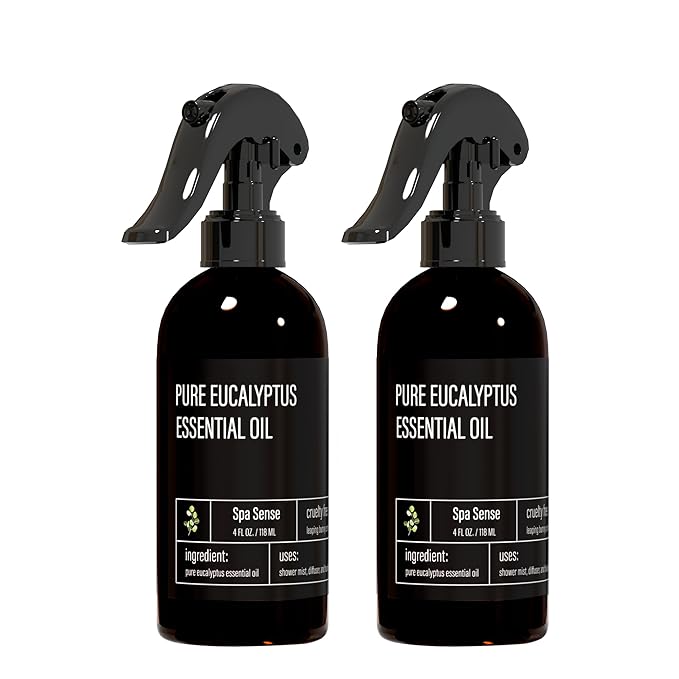 Pure Eucalyptus Oil Shower Mist and Steam Room Spray - Room Spray and Eucalyptus Spray for Shower - Premium Aromatherapy Eucalyptus Essential Oil Spray - 4 Ounce, 2 Pack