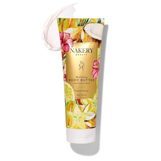 NAKERY Body Butter Anti Aging Moisturizer - Body Cream Skin Tightening Cream & Neck Firming Cream, Moisturizing Cream & Neck Tightening Cream for Body & Face Cream for Dry Skin 300ml(Tropical Therapy)