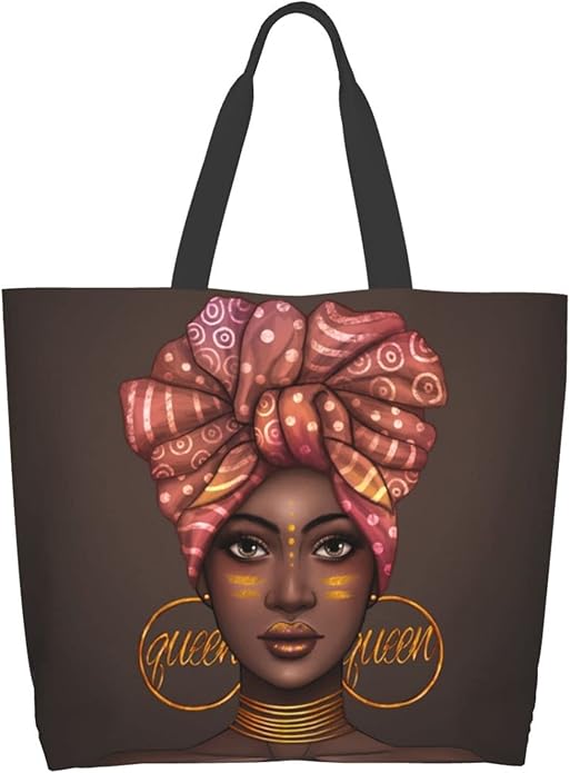 IAGM Women Tote Bags African American Woman Shoulder Bag Afro Black Girl Magic Satchel Handbags For Shopping,Work,Grocery,Gym