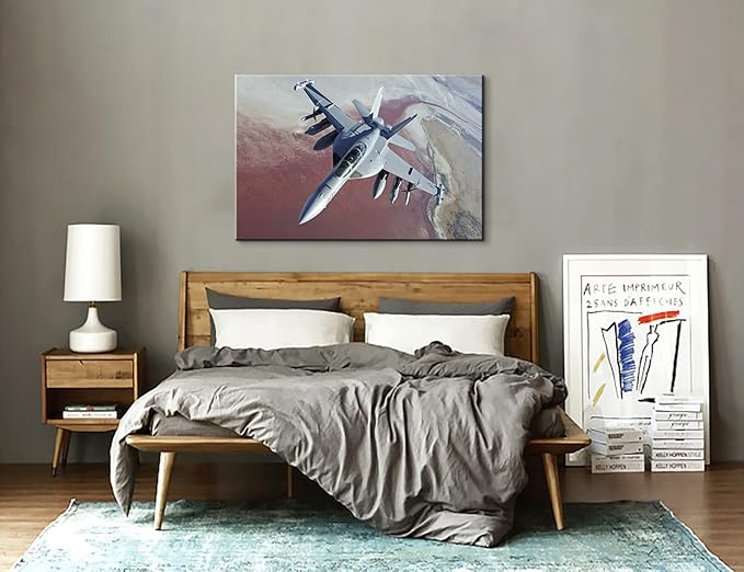 Aviation Decor Boeing EA-18G Growler Jet Poster Plane Wall Art Aviation Pictures Airplane Wall Decor Airplane Posters for Boys Room Military Art for Boys Room Bedroom Ready to Hang (28''Hx40''W)