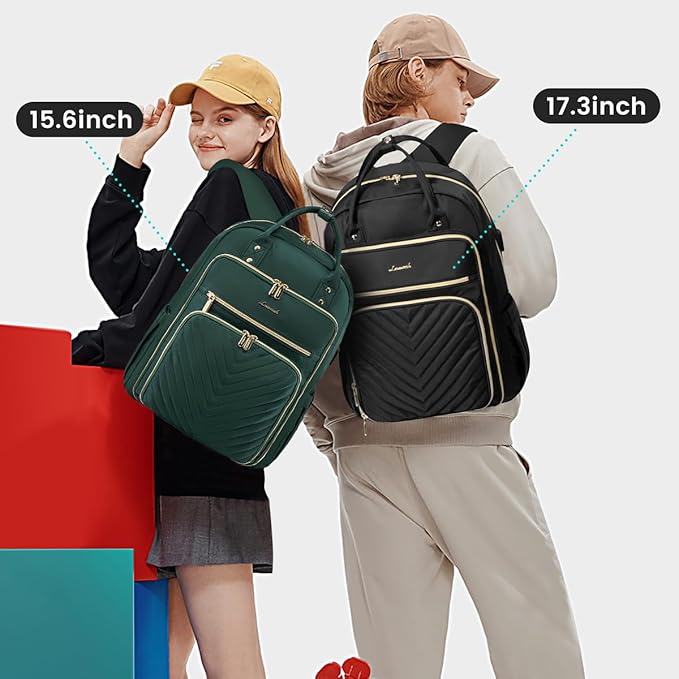 LOVEVOOK 15.6 Inch Laptop Backpack for Women,Fashion Work Travel Backpack,Waterproof Day Pack Purse for Teacher Nurse Dark Green